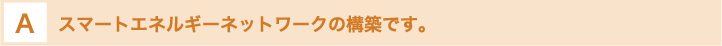スマートエネルギーネットワークの構築です。